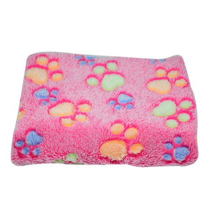 Soft Coral Fleece Sleeping Dog Bed Blanket For Small Medium Large Dog Cat Bed Mat Cute Paw Printed Breathable Pet Kennel Blanket
