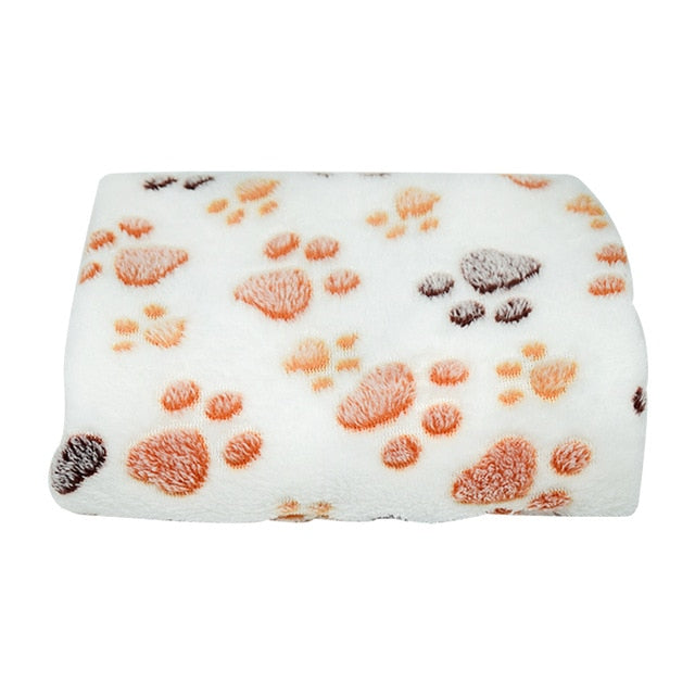 Soft Coral Fleece Sleeping Dog Bed Blanket For Small Medium Large Dog Cat Bed Mat Cute Paw Printed Breathable Pet Kennel Blanket