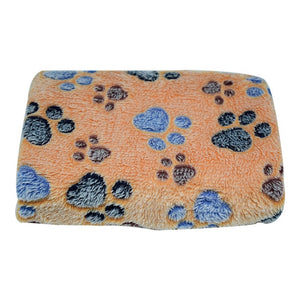 Soft Coral Fleece Sleeping Dog Bed Blanket For Small Medium Large Dog Cat Bed Mat Cute Paw Printed Breathable Pet Kennel Blanket