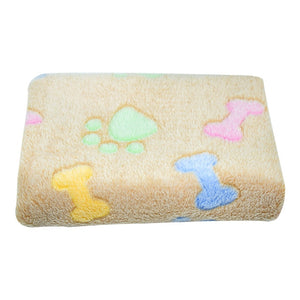 Soft Coral Fleece Sleeping Dog Bed Blanket For Small Medium Large Dog Cat Bed Mat Cute Paw Printed Breathable Pet Kennel Blanket