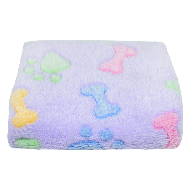 Soft Coral Fleece Sleeping Dog Bed Blanket For Small Medium Large Dog Cat Bed Mat Cute Paw Printed Breathable Pet Kennel Blanket