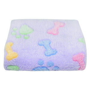 Soft Coral Fleece Sleeping Dog Bed Blanket For Small Medium Large Dog Cat Bed Mat Cute Paw Printed Breathable Pet Kennel Blanket