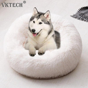 Foldable Round Cat Dog Bed House Lamb Velvet Warm Sleeping Bed Portable Soft Plush Pet Kennel Nest for Dogs Cats Mat