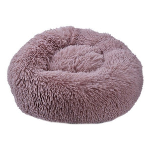 Foldable Round Cat Dog Bed House Lamb Velvet Warm Sleeping Bed Portable Soft Plush Pet Kennel Nest for Dogs Cats Mat