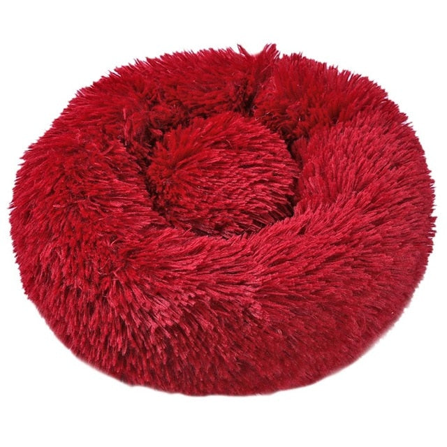 Foldable Round Cat Dog Bed House Lamb Velvet Warm Sleeping Bed Portable Soft Plush Pet Kennel Nest for Dogs Cats Mat