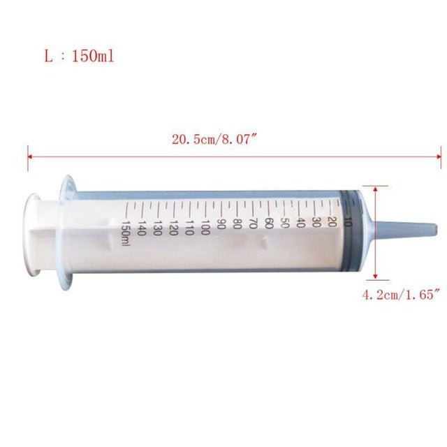 100ml/150ml Plastic Reusable Big Large Hydroponics Pets Nutrient Sterile Health Measuring Syringe Tools Cat Feeding Accessories
