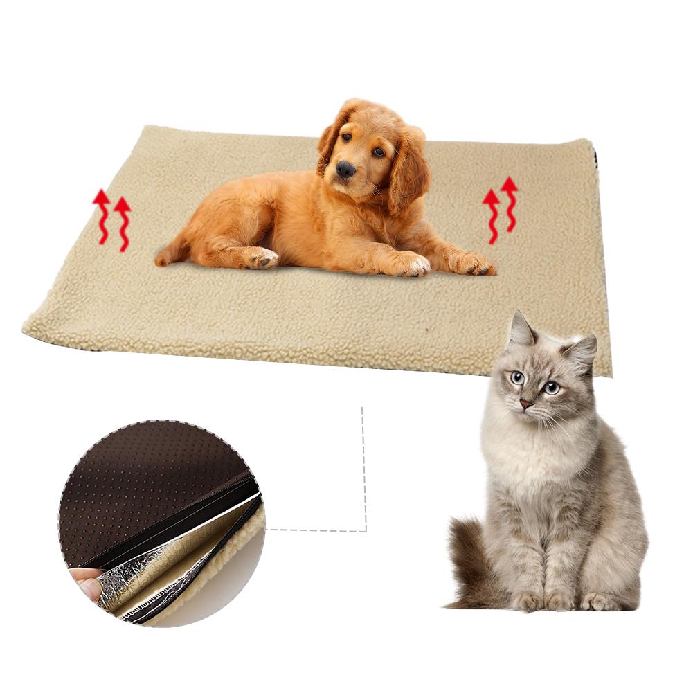 Self Heating Pet Bed Super Soft Fleece Comfortable Mat Warmer Sheepskin Puppy Dog Pad Pet-Washable Blanket For Cats Dogs 60x45CM