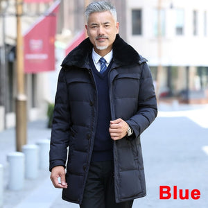 2019 New Winter Jacket Men Big Artificial Fur Collar Hooded Duck Down Jacket Thick down jacket men warm coat 4XL 5XL