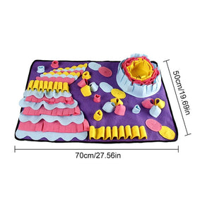 Pet Dog Snuffle Mat Pet Sniffing Training Blanket Detachable Fleece Pads Dog Mat Relieve Stress Nosework Puzzle Toy Pet Nose Pad