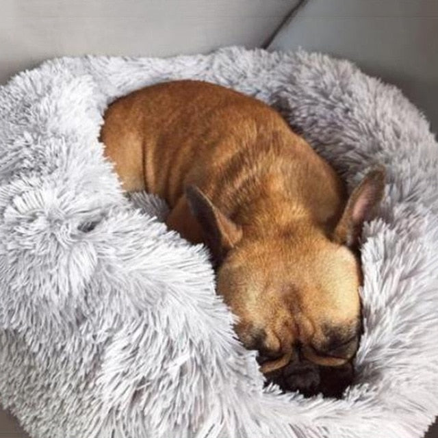 Hot Luxury Round Dog Bed Warm Deep Sleep Donut Pet Beds for Cat Small Medium Large Dogs Long-Pile Fur Puppy Mat Soft Dog House