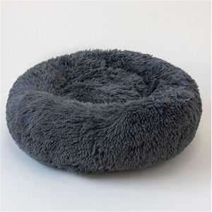 Hot Luxury Round Dog Bed Warm Deep Sleep Donut Pet Beds for Cat Small Medium Large Dogs Long-Pile Fur Puppy Mat Soft Dog House