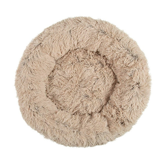 Hot Luxury Round Dog Bed Warm Deep Sleep Donut Pet Beds for Cat Small Medium Large Dogs Long-Pile Fur Puppy Mat Soft Dog House