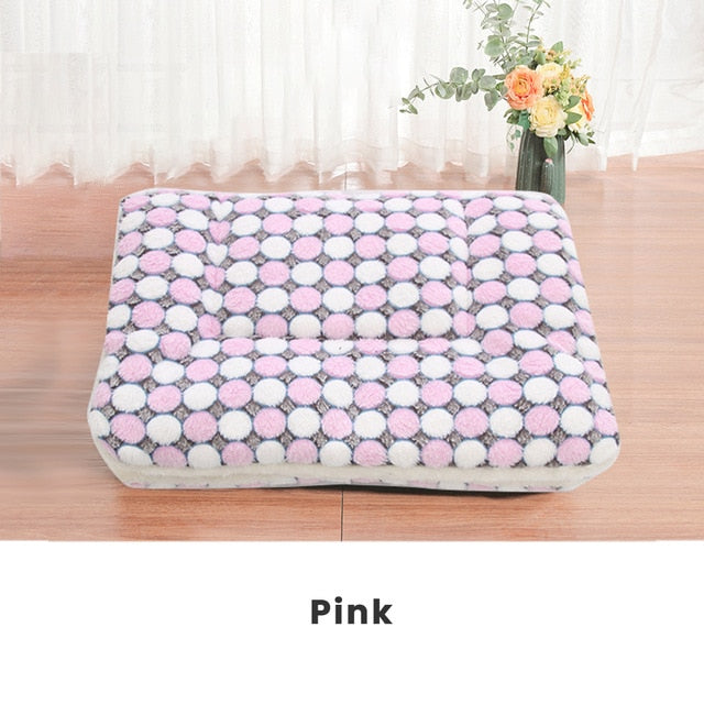 Thickened Pet Bed Soft Fleece Pad Blanket Dogs Mat For Puppy Dog Cat Sofa Cushion Home Washable Rug Keep Warm S/M/L/XL/XXL/XXXL
