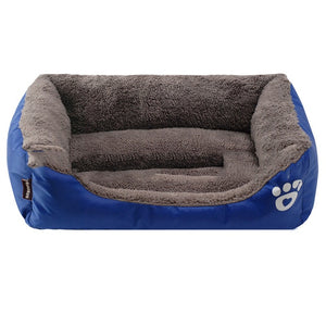 S-3XL Fleece Dog Bed Paw Pattren Waterproof Bottom Pet Sofa Mat Warm Dog Beds For Large Dogs Dropshipping