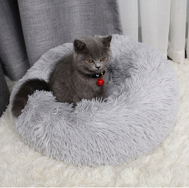 Super Soft Donut Dog Bed Washable Long Plush Dogs Cats Kennel Deep Sleep House Round Cushion Mats Sofa Basket Pet Supplies