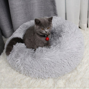 Super Soft Donut Dog Bed Washable Long Plush Dogs Cats Kennel Deep Sleep House Round Cushion Mats Sofa Basket Pet Supplies