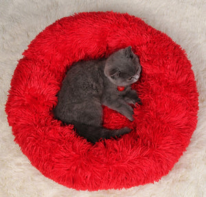 Super Soft Donut Dog Bed Washable Long Plush Dogs Cats Kennel Deep Sleep House Round Cushion Mats Sofa Basket Pet Supplies