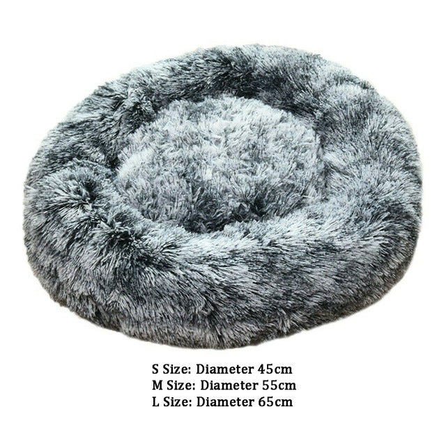 Super Soft Donut Dog Bed Washable Long Plush Dogs Cats Kennel Deep Sleep House Round Cushion Mats Sofa Basket Pet Supplies