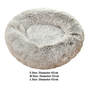 Super Soft Donut Dog Bed Washable Long Plush Dogs Cats Kennel Deep Sleep House Round Cushion Mats Sofa Basket Pet Supplies