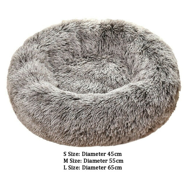 Super Soft Donut Dog Bed Washable Long Plush Dogs Cats Kennel Deep Sleep House Round Cushion Mats Sofa Basket Pet Supplies
