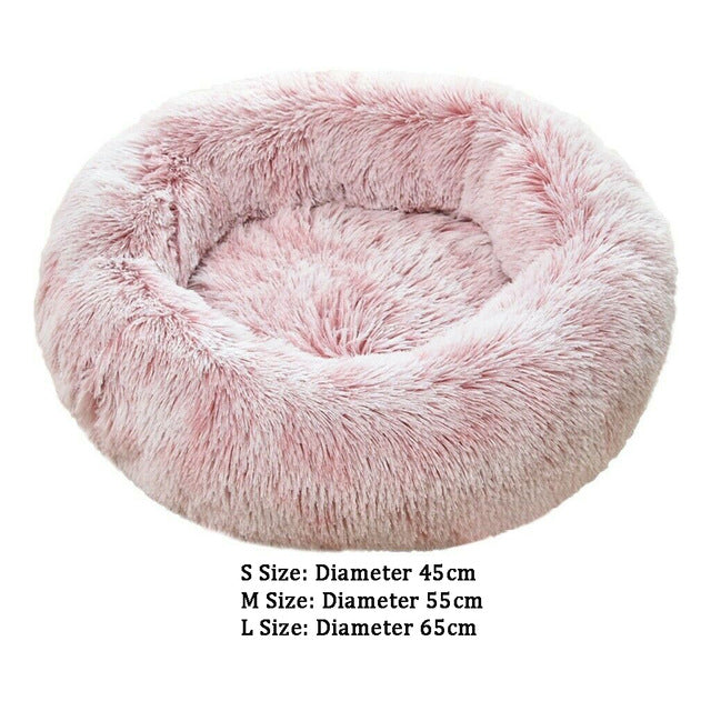 Super Soft Donut Dog Bed Washable Long Plush Dogs Cats Kennel Deep Sleep House Round Cushion Mats Sofa Basket Pet Supplies