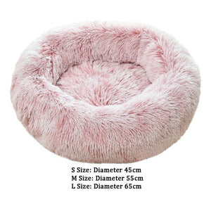 Super Soft Donut Dog Bed Washable Long Plush Dogs Cats Kennel Deep Sleep House Round Cushion Mats Sofa Basket Pet Supplies